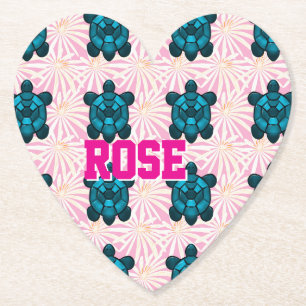 Porta-copo De Papel Padrão Floral de Tartaruga Tropical Personalizado