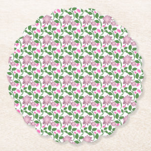 Porta-copo De Papel Padrão Floral Escuro Sem Costura Flores Rosas Folh