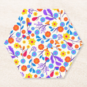 Porta-copo De Papel Padrão Floral Exótico Colorido-23146