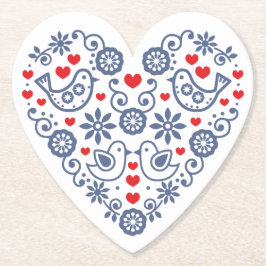 Porta-copo De Papel Padrão Folk Eslovaco