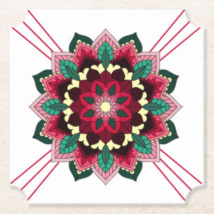 Porta-copo De Papel Padrão Mandala 02 na Porta copos de papel rosa pro