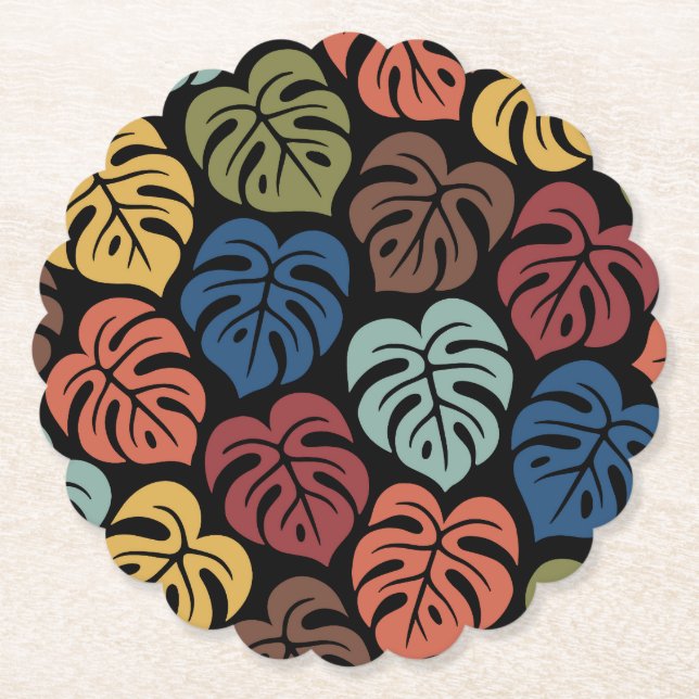 Porta-copo De Papel Padrão Tropical de Monstera (Frente)