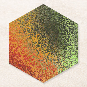 Porta-copo De Papel Padrão Vermelho Verde e Dourado