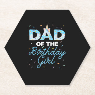Porta-copo De Papel Pai da Menina de Aniversário - Donut de Unicórnio 