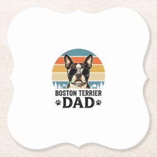 Porta-copo De Papel Pai do Boston Terrier Design Vintage Amante de Cãe