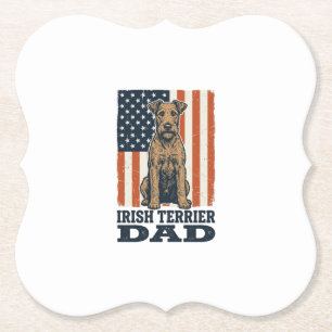 Porta-copo De Papel Pai Irish Terrier Patriótico Vintage