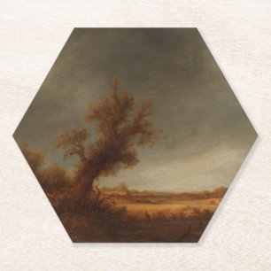 Porta-copo De Papel Paisagem com um carvalho velho, Adriaen van Ostade