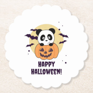 Porta-copo De Papel Panda Em Pumpkin Doce Pandas Feliz Halloween