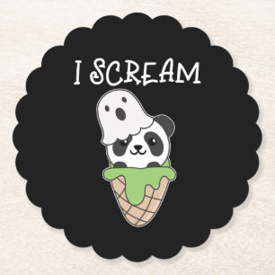 Porta-copo De Papel Panda Halloween Ghost I Gritar Sorvete Pun