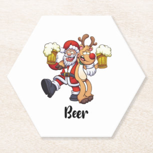 Porta-copo De Papel Papais noeis Beer Reindeer Natal