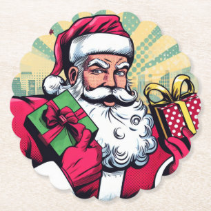 Porta-copo De Papel Papais noeis de banda desenhada/Natal