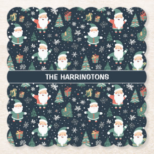 Porta-copo De Papel Papais noeis de Natal de Nome Personalizado