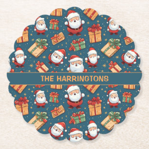 Porta-copo De Papel Papais noeis de Natal de Nome Personalizado