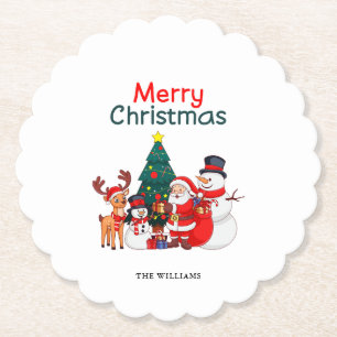 Porta-copo De Papel Papais noeis Snowman E Reindeer Feliz Natal Festiv