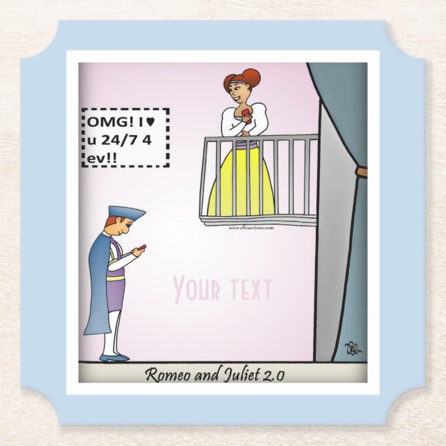 Porta-copo De Papel Papel Romeu e Julieta 2.0 (Frente)