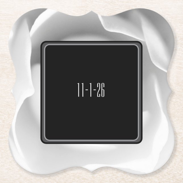 Porta-copo De Papel Papel Rosa Branca | Design Floral Moderno e Elegan (Frente)