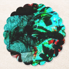 Porta-copo De Papel Paper Coaster blue dark abstract recycled motif 