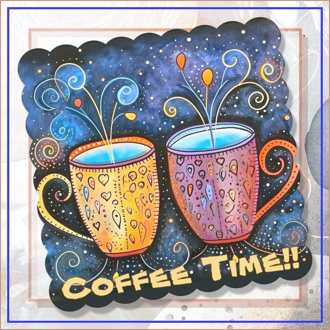 Porta-copo De Papel Paper COASTERS- 6-pack - Coffee Time!! (Criador carregado)