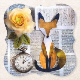 Porta-copo De Papel Paper Fox Coaster