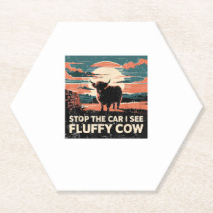 Porta-copo De Papel Parar O Carro Ver Fluffy Cow Highland Cow Fazenda