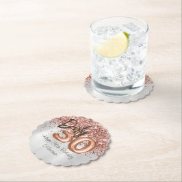 Porta-copo De Papel Partido aniversário de 30 anos de Prata rosa Doura