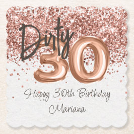 Porta-copo De Papel Partido aniversário de 30 anos de rosa Dourada