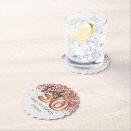 Porta-copo De Papel Partido aniversário de 30 anos de rosa Dourada