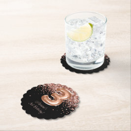 Porta-copo De Papel Partido aniversário de 3 anos Negro Dourado rosa