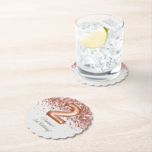 Porta-copo De Papel Partido do segundo aniversário Dourado (Insitu)