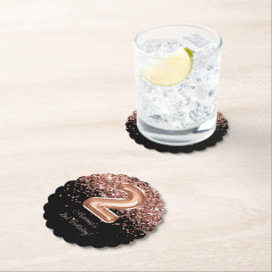 Porta-copo De Papel Partido do segundo aniversário Negro Dourado