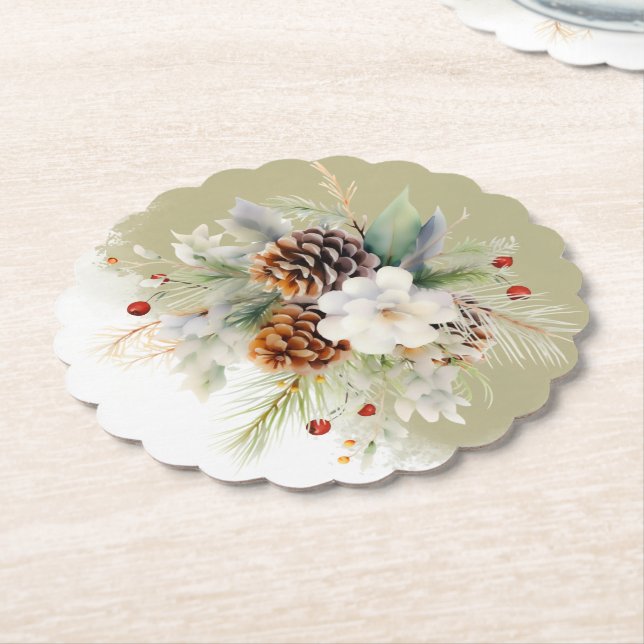 Porta-copo De Papel Partido Elegante do Chá de fraldas Evergreen Winte (Angular)