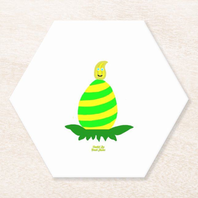 Porta-copo De Papel Páscoa anuncia Porta copos de papel hexágono (Frente)