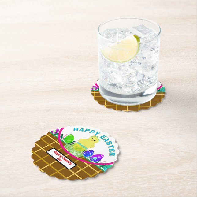 Porta-copo De Papel Páscoa Cesto Amarelo Pintinho Ovo (Insitu)