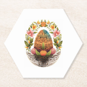 Porta-copo De Papel Páscoa Dia da Páscoa Cesta de Ovos Mandala Art Egg