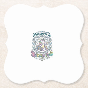 Porta-copo De Papel Passaporte de Unicórnio para Terra de Unicórnio Fu
