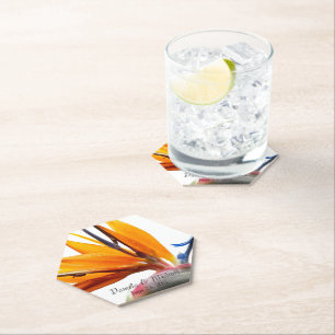 Porta-copo De Papel Pássaro Tropical do Casamento Floral da Planta do 