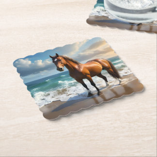 Porta-copo De Papel **"Passeio Majestoso: Cavalo Marrom Orgulhoso na P