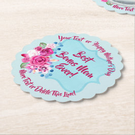 Porta-copo De Papel Passo Bônus do Dia de as mães Mãe Alterar Texto Es