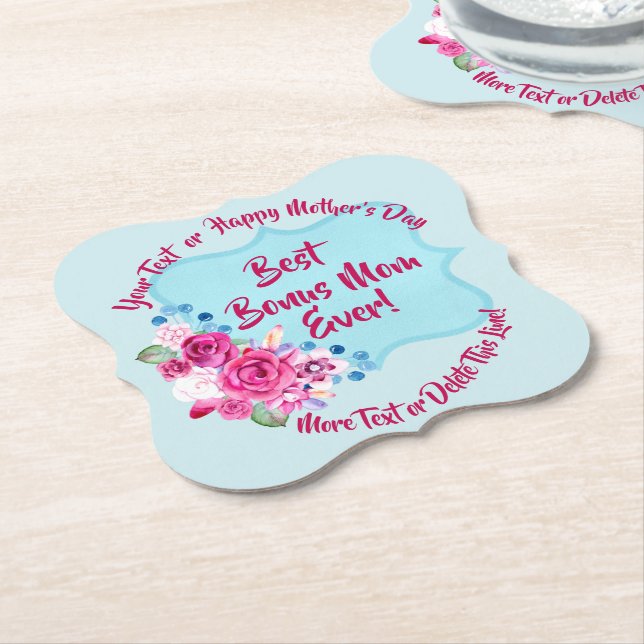 Porta-copo De Papel Passo Dia de as mães Bônus Mãe Alterar Texto (Angular)