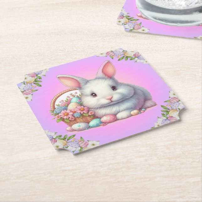 Porta-copo De Papel Pastel Bonito Coelho da Páscoa (Angular)