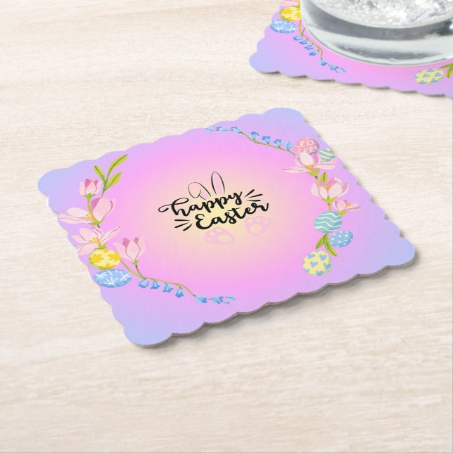 Porta-copo De Papel Pastel Bonito do Contorno do felz pascoa (Angular)