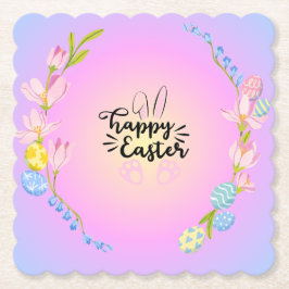 Porta-copo De Papel Pastel Bonito do Contorno do felz pascoa