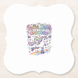 Porta-copo De Papel Patins Unicórnio Unicórnio Divertido Sticker e 
