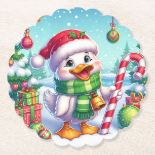 Porta-copo De Papel Pato de Natal bonito e colorido