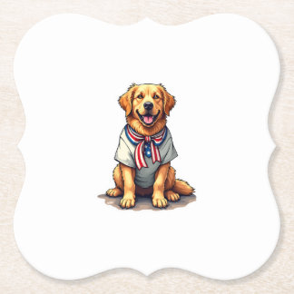 Porta-copo De Papel Patriotic Golden Dog Vintage Engraving Shirt 2