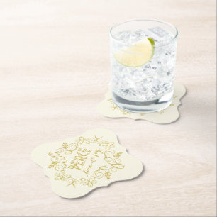 Porta-copo De Papel Paz Amor Joy Ivory Fesage Foliage Vintage Deco