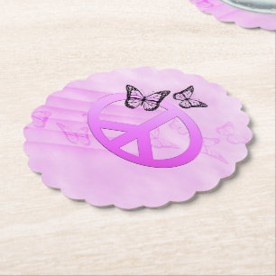 Porta-copo De Papel Paz cor-de-rosa