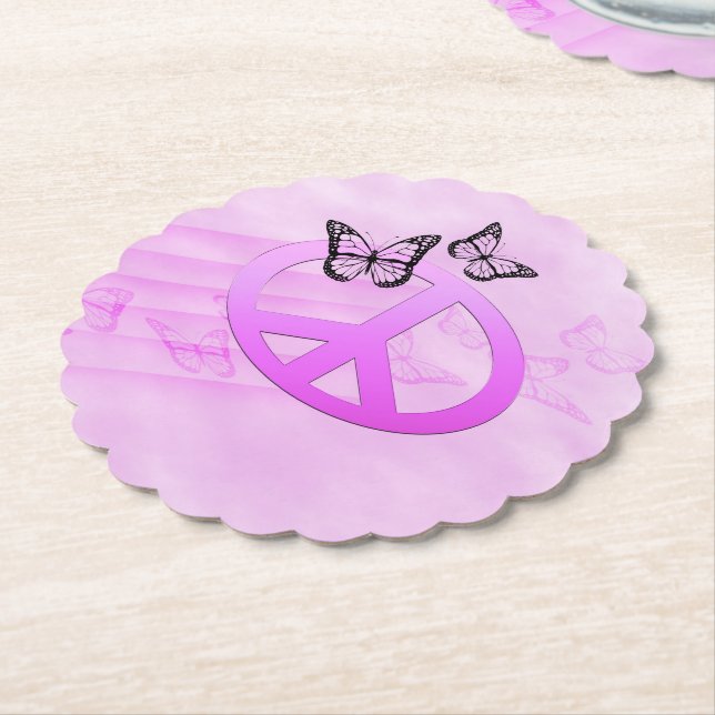 Porta-copo De Papel Paz rosa (Angular)