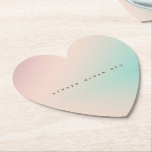 Porta-copo De Papel Peach Aqua Tie Dye Ombre, citação inspiradora dos