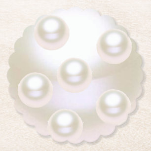 Porta-copo De Papel Pearl de Aniversário de Casamento de 30